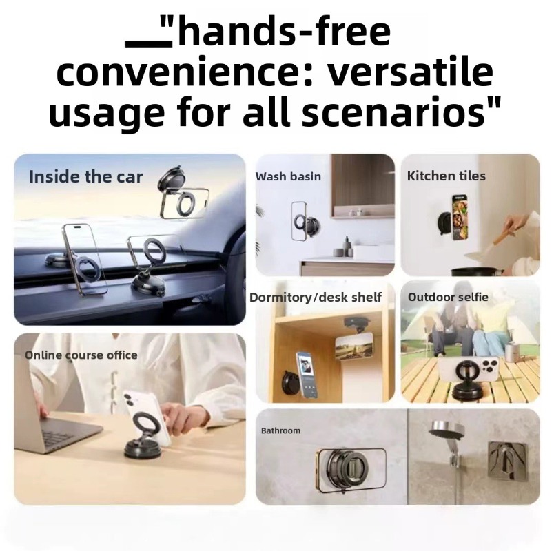 360° Rotating Vacuum Adsorption Car Mount C-09 Universal Foldable Magnetic Phone Holder - 图片 5