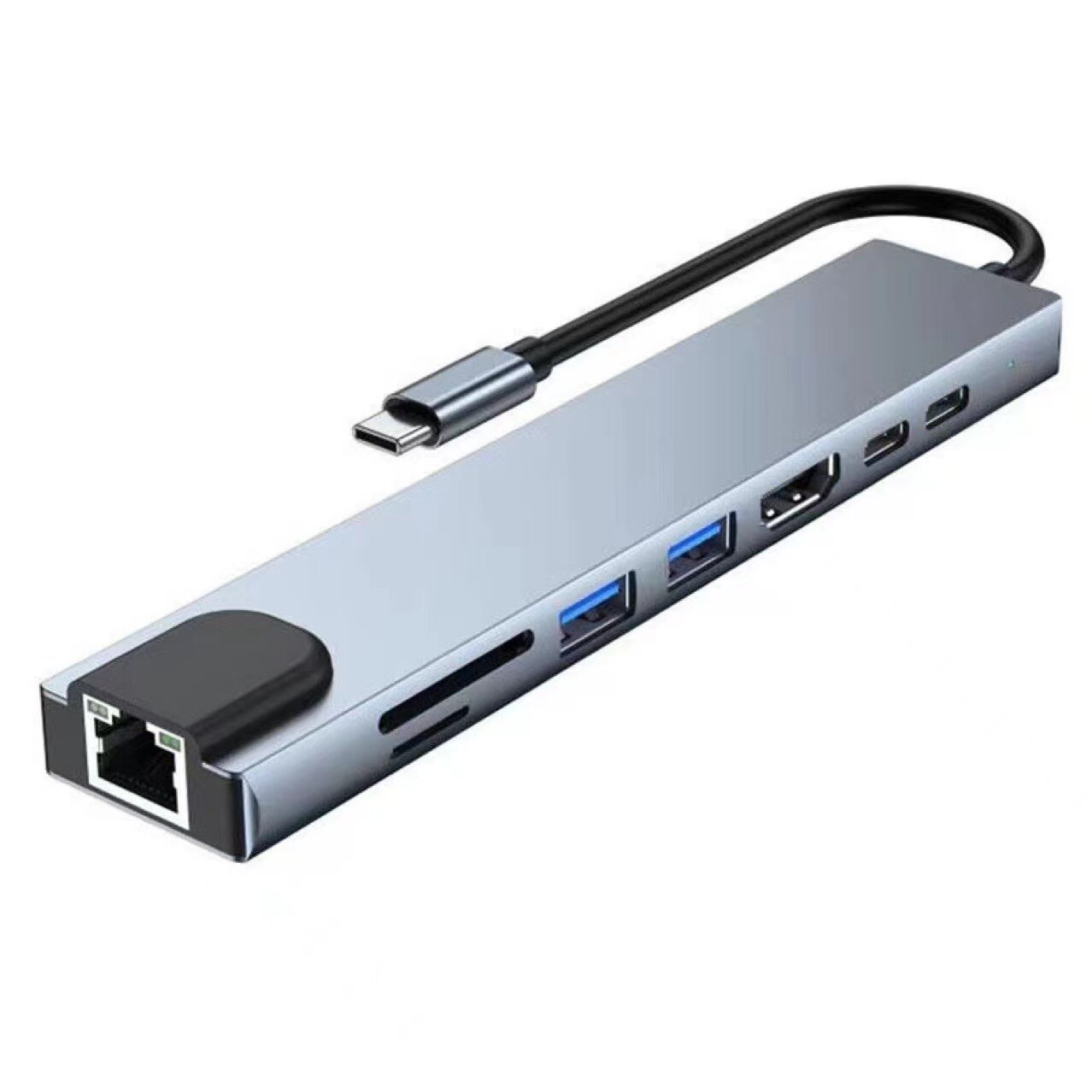 HDMI Type C Hub 4K USB 3.1 with RJ45 SD/TF Card Reader PD Charge for Laptop Computer - Image 3