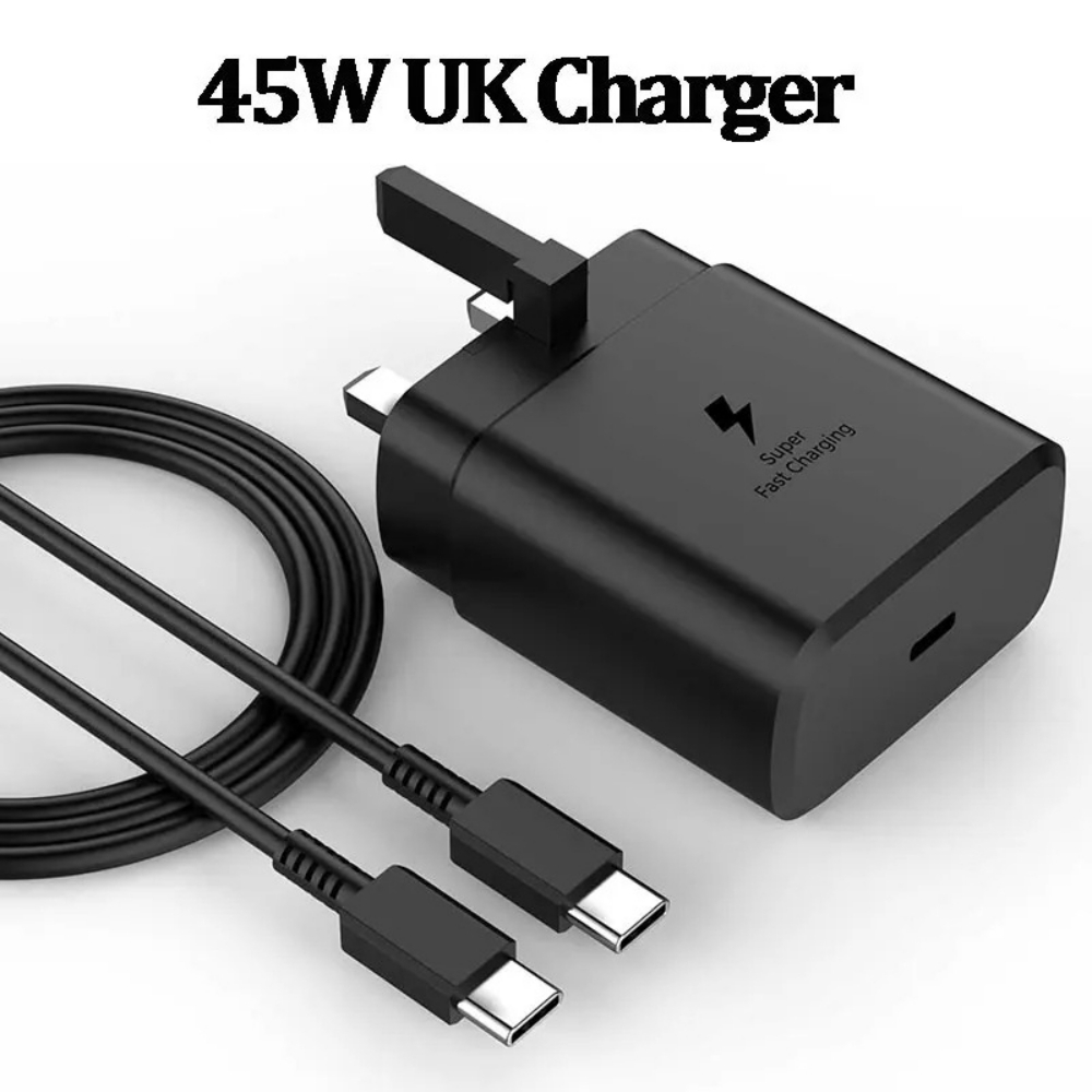45W UK Plug Super Fast Charger Adapter For Galaxy S25 S24 S20 S21 S22 S23 Ultra FE Z Flip Fold 7 6 5 4 3 2 A17 A56 Charging Type C Data Cable - Image 3