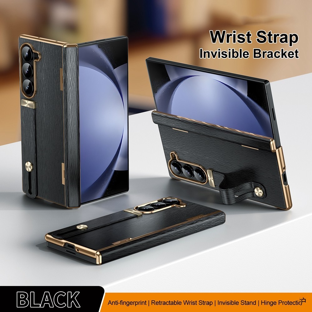 Anti-Dust Green Leather Casing for Samsung Galaxy Z Fold7 Fold6 Z Fold5 Fold4 Anti-DROP Dust Proof Z Fold 7 6 5 4 Premium Wristband Phone Case - Image 3