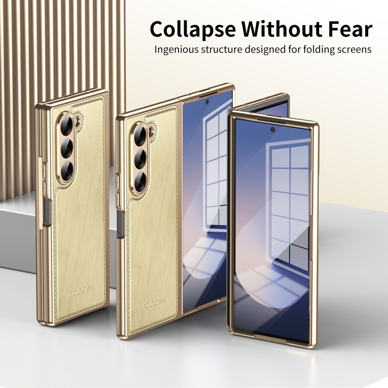 Bumper Casing for Samsung Galaxy Z Fold7 Fold6 Z Fold5 Fold4 Fashion Design Plating Z Fold 7 6 5 4 Premium Phone Case with Screen Protective Film - Image 3