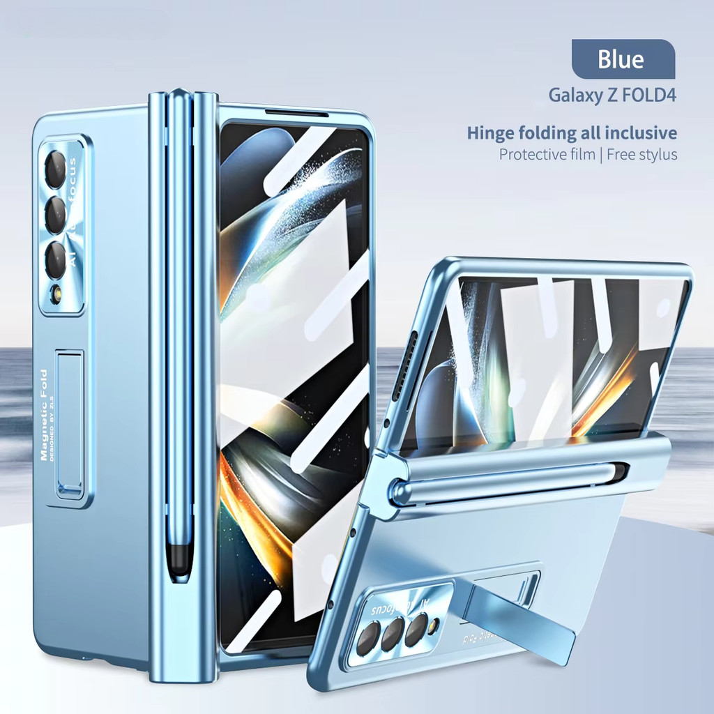 Magnetic Hinge Bracket Case For Samsung Galaxy Z Fold 6 5 4 3 With S Pen Full Protection With Lens Film Cover For Z Fold6 Fold5 - Image 3