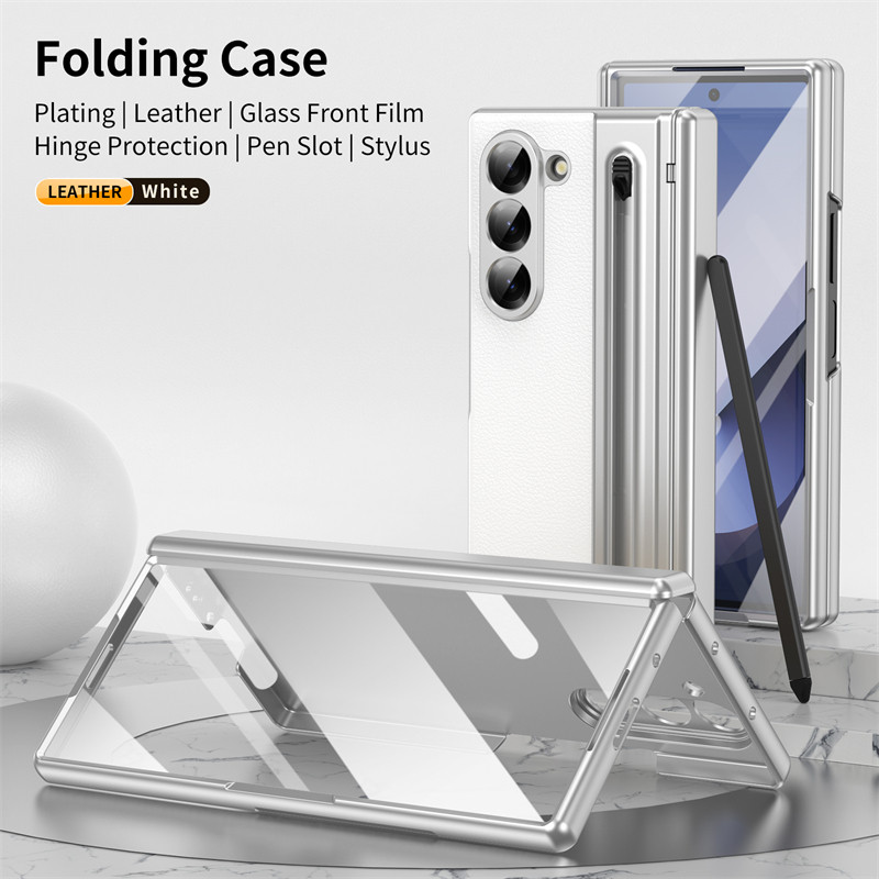 Anti-DROP Casing for Samsung Galaxy Z Fold7 Fold6 Z Fold5 Fold4 With Pen Business Leather Z Fold 7 6 5 4 360 Full Protection Phone Case - Image 2