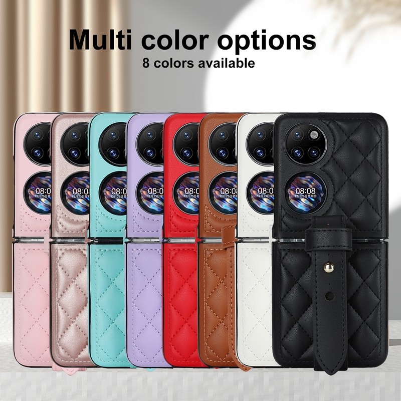 Simple Anti-fingerprint Anti-Scratch Casing P50 Pocket Leather for Huawei P50 Pocket Wristband Phone Case - Image 2