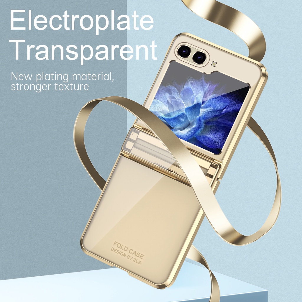 Luxury Plating Transparent Casing for Samsung Galaxy Z Flip 5 Full Premium Cover Z Flip5 Flip Z 5 Protection Phone Case - Image 3