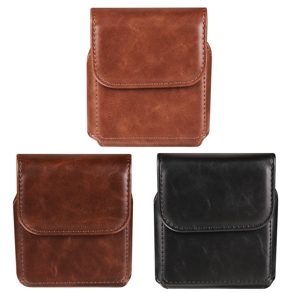 Fashion Phone Pouch For Flip PU Leather Case For Samsung Z Flip7 FE 6 5 4 3Cover Genuine Pouch Waist Bag Belt Clip Waist Bag