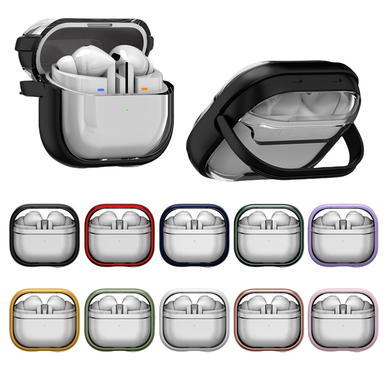 Clear Shockproof Cool Simple Case for Samsung Galaxy Buds3 FE 3Pro Transparent Skin Earphone Casing Buds 3 Pro 3FE Cover with Rng Buckle