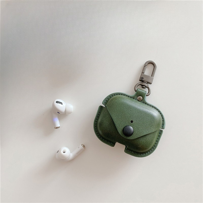 Protective Bag Leather Swivel Clasps Sleeve Cover Luxury Storage Earphone Case for AirPods Charging Box for Airpods with Hook