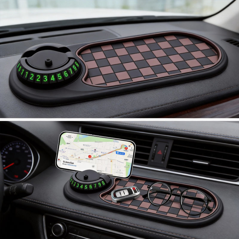 Car Anti-Slip Mat Auto Phone Holder Anti-Slide Dashboard Phone Parking Number Car Pad With Cartoon Accessories