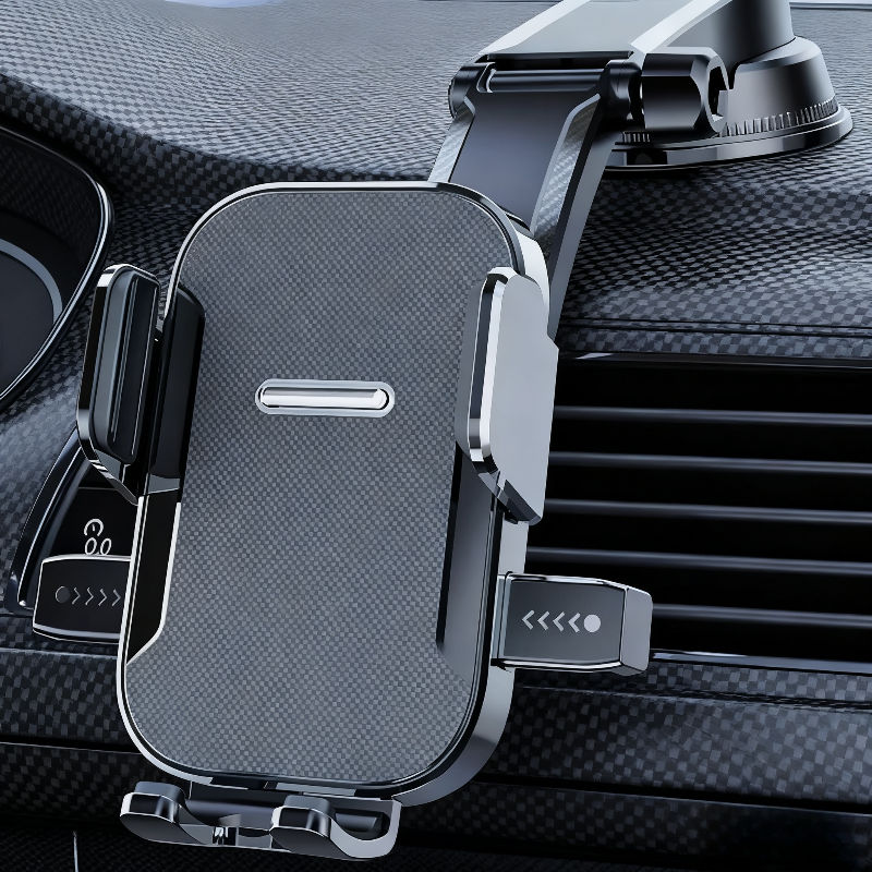 Black Car Phone Holder Dashboard Mount Stand for Navigation with Sucker Bracket Accessories - Image 5