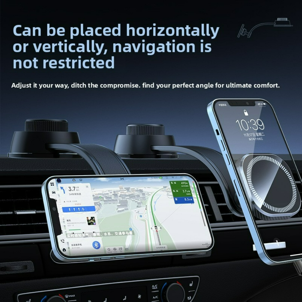 Adjustable Vacuum Suction Cup Phone Holder Double Sided Magnetic Mount for Car Navigation Rotation - Image 8