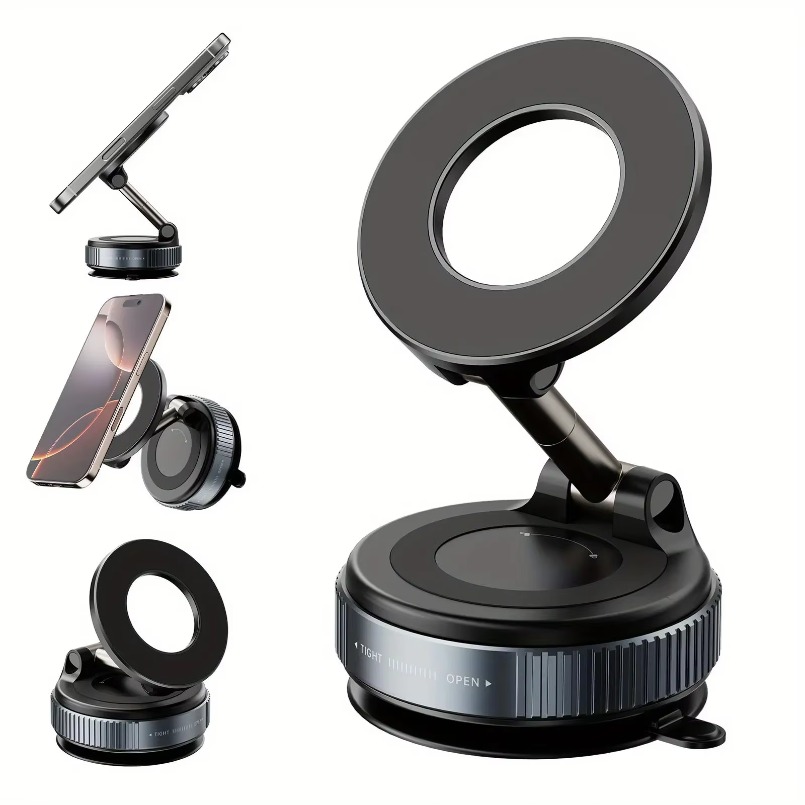 Portable Universal 360° Rotate Folding Adjustment Car Phone Magnetic Stand Vacuum Suction Cup Bracket Navigation Mobile Holder