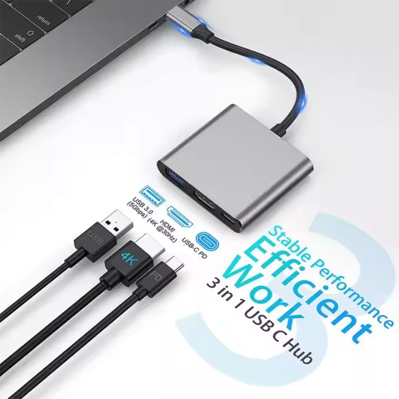 Professional USB 3.1 Type-C to HDMI Adapter with USB 3.0 Port Multiport Stable Converter