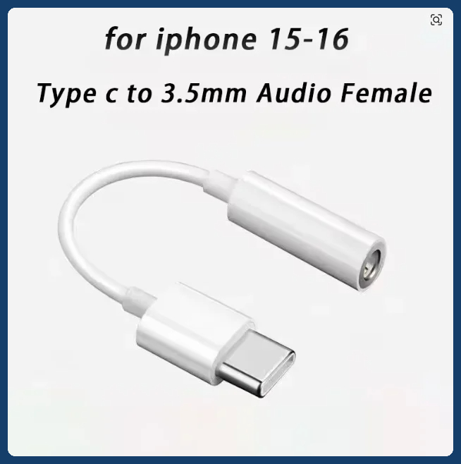 Type C to 3.5mm Aux Jack Adapter with Microphone for iPhone 15 16 17 - Image 2