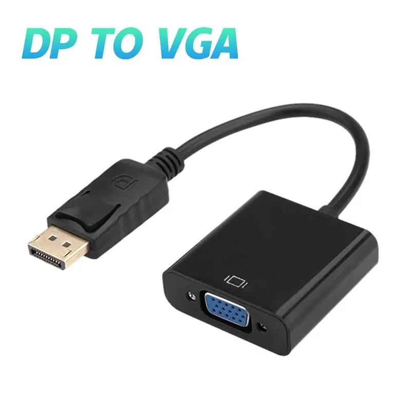 DisplayPort To VGA Adapter 1080p DP Male To VGA Female Converter Cable for Projector TV Computer Laptop PC