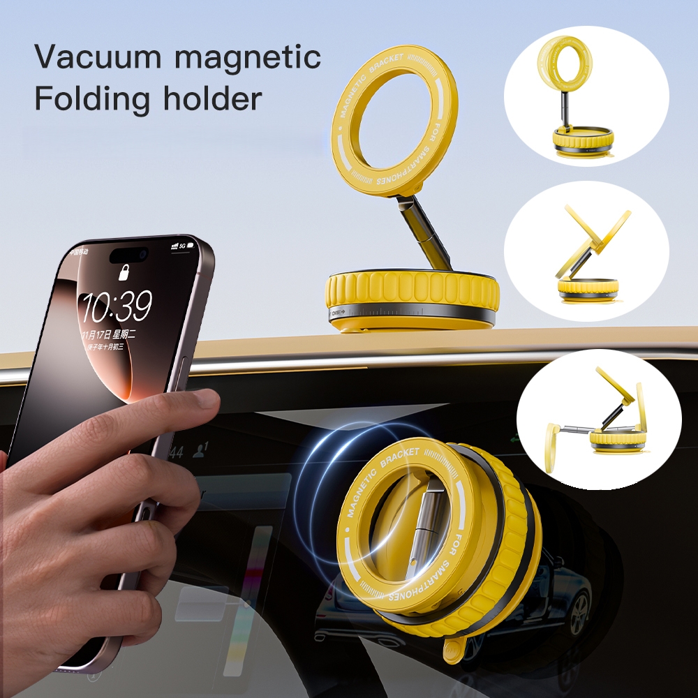 Portable 360° Rotating Magnetic Vacuum Adsorption Foldable Car Phone Mount Bracket Holder for Navigation - Image 7