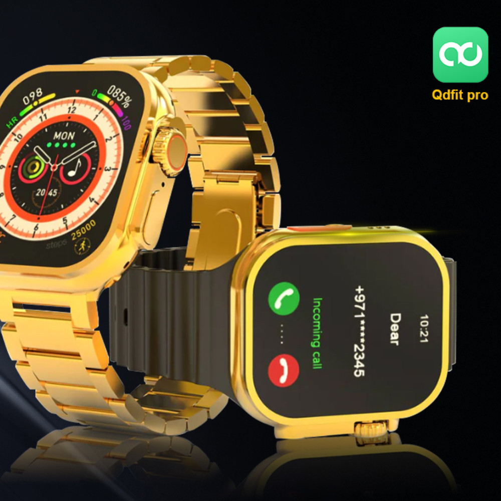 New G9UltraPro Smartwatch 49mm True Screw Buckle Heart Rate Tycoon Gold Step Gold Watch Bracelet with 3 Watch Straps - Image 2