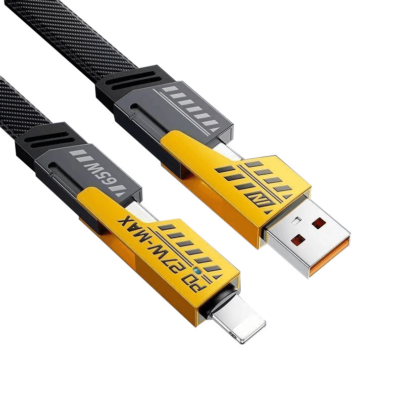 4-in-1 Braided Mobile Phone Data Cable PD 27W 5A New 2-in-1 120W Super Fast Charge Line Type-C To C for Huawei Xiaomi - Image 2