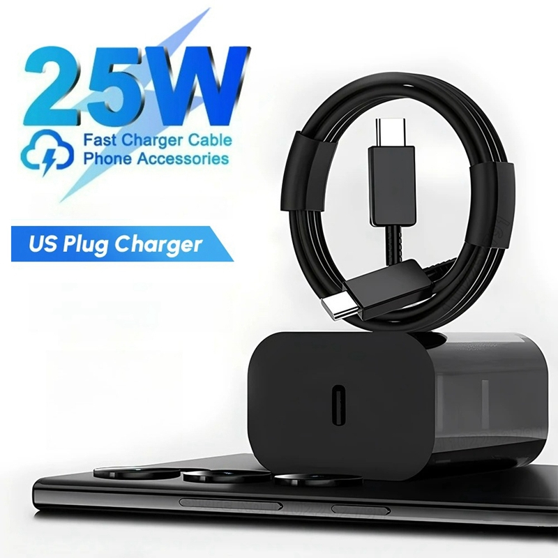 25W PD Super Fast Charger for Samsung Galaxy S24 FE A16 A26 A34 M36 M14 USB C Adapter with 1M Type C to C Data Cable Set - Image 3
