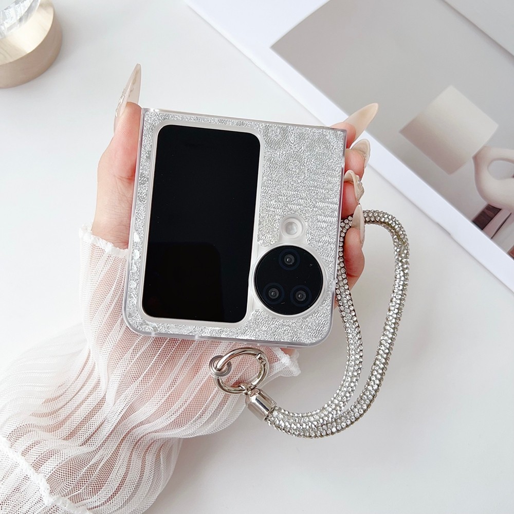 Fashion Luxury for OPPO Find N3 N2 Flip Case Dust Proof Silver N3Flip N2Flip Lanyard Phone Casing - Image 2