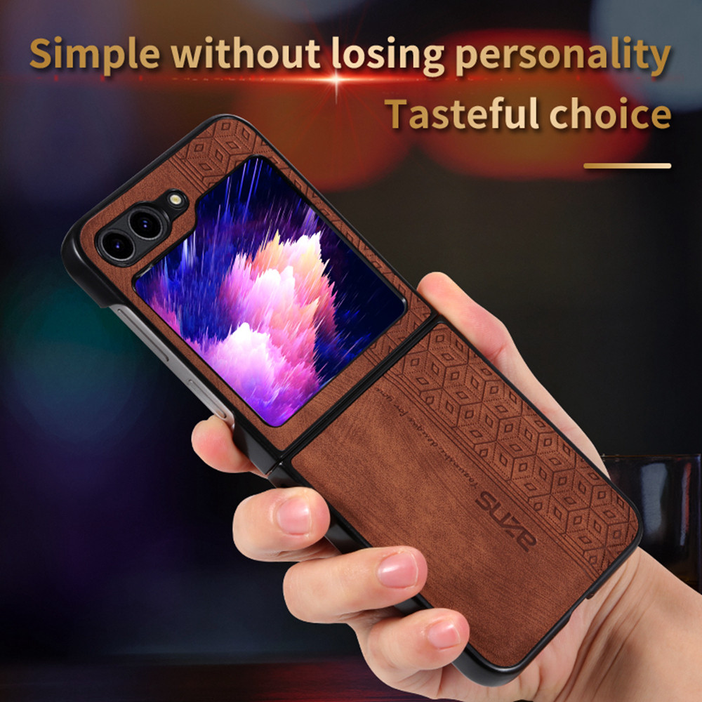 Anti-Scratch Aesthetic Luxury Durable Simple Casing Zflip7 Flip4 Flip5 Flip6 Leather Classic for Samsung Galaxy Z Flip 7FE 7 5 4 3 Back Phone Case