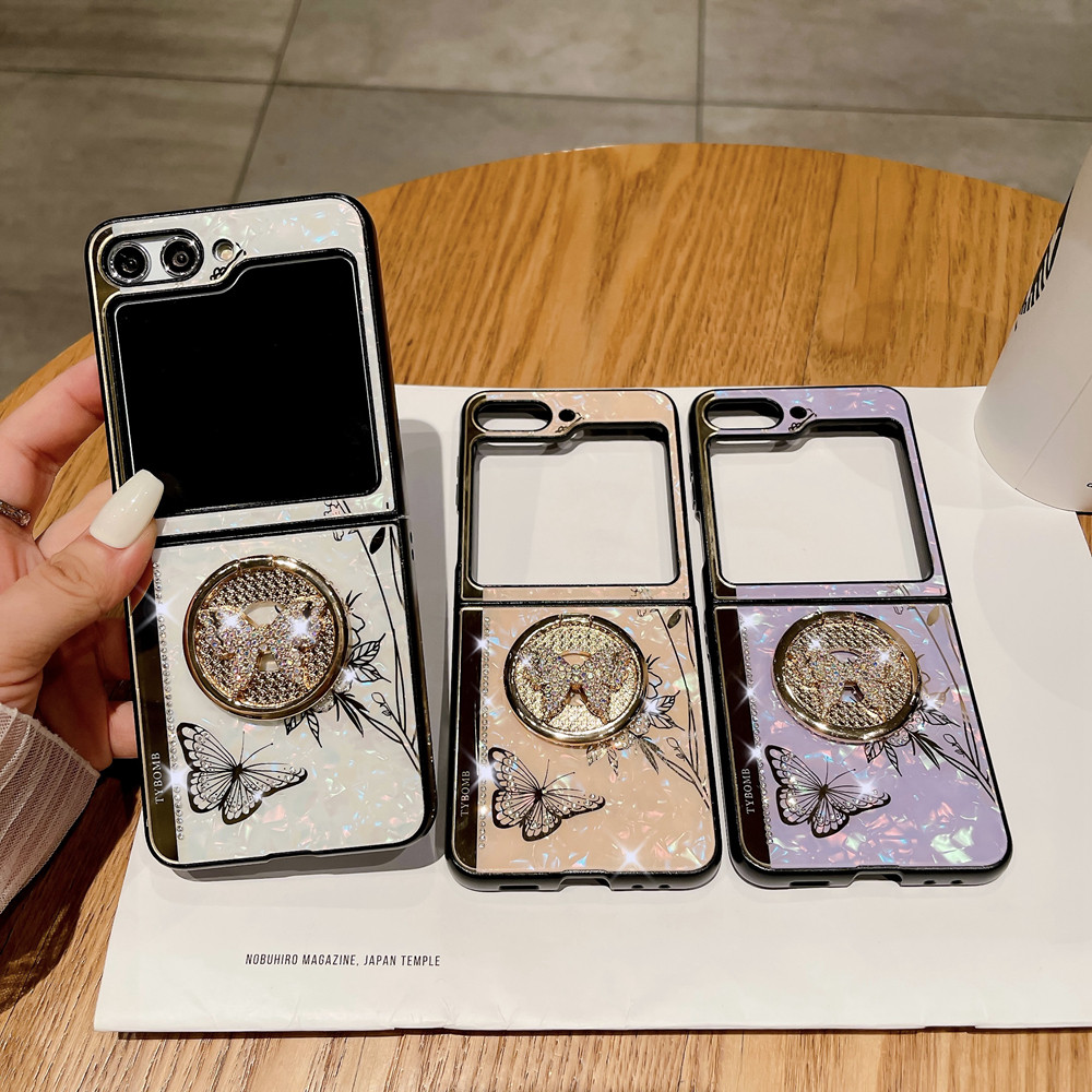 Elegant Flower Casing for Samsung Galaxy Z Flip 7FE 6 5 4 3 Trendy Design Pattern Zflip3 Flip4 Flip5 Flip6 with Bracket Phone Case - Image 3