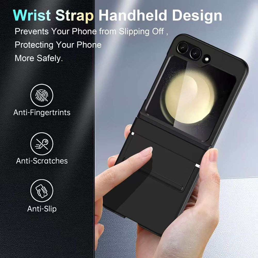Simple Casing Wrist Strap for Samsung Galaxy Z Flip7FE Flip6 Flip5 Z Flip 4 Z Flip6 Foldable Business Soft Silicone Classic Z Flip 5 Z Flip4 Z Flip3 Premium Phone Case - Image 3