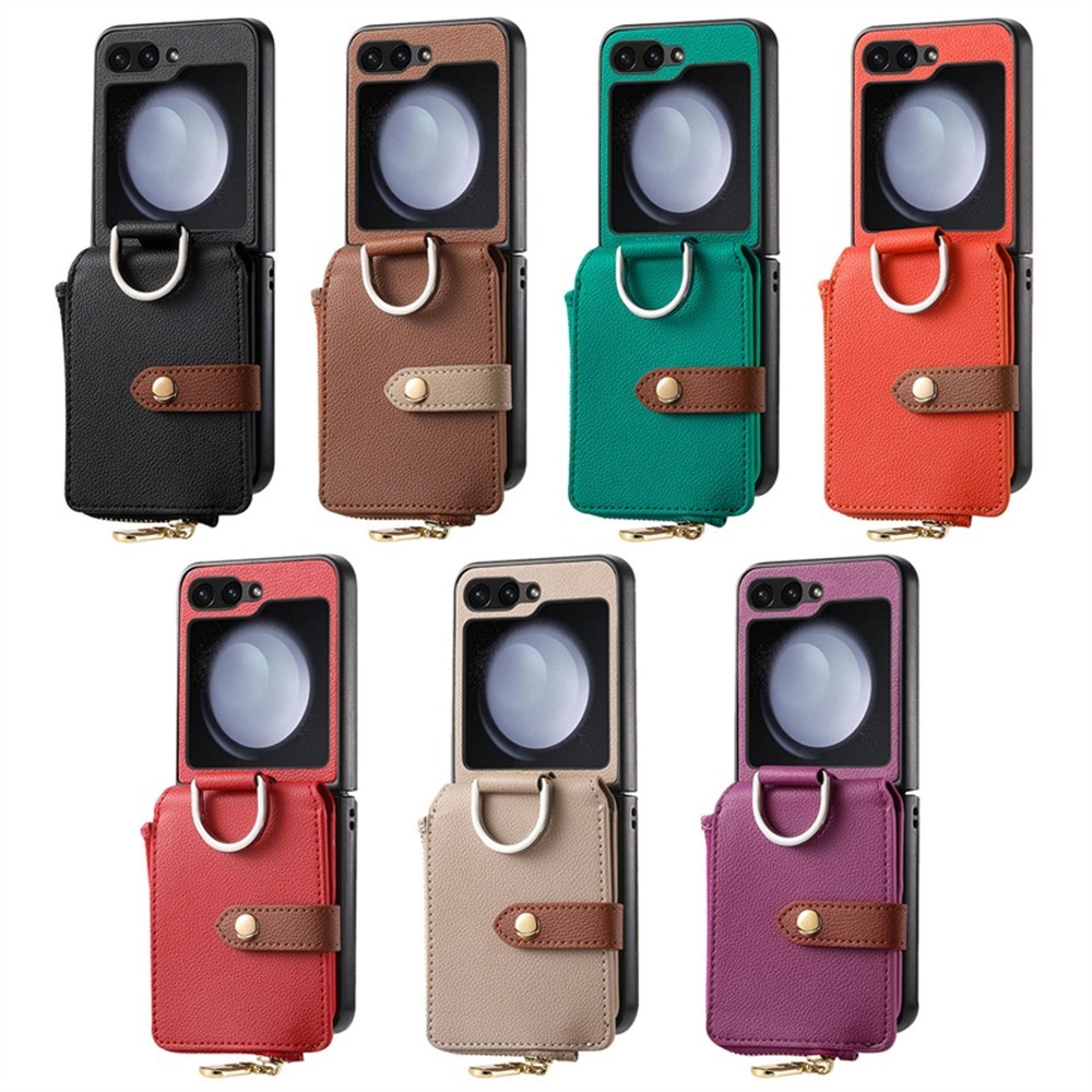 Classic Luxury Simple Casing for Samsung Galaxy Z Flip 7 6 5 4 Fashion Design Wallet Bag Love Zflip7 Flip7FE Flip5 Flip4 With Ring Holder Phone Case - Image 3