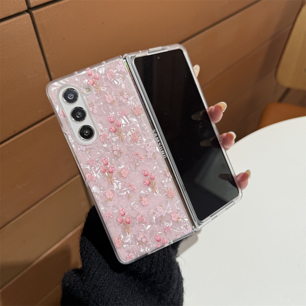 for Samsung for Galaxy Z Fold 7 5G Hard PC Phone Case Floral Shell for Z Fold 7 6 5 4 Drop-Proof Protective Cover - Image 2