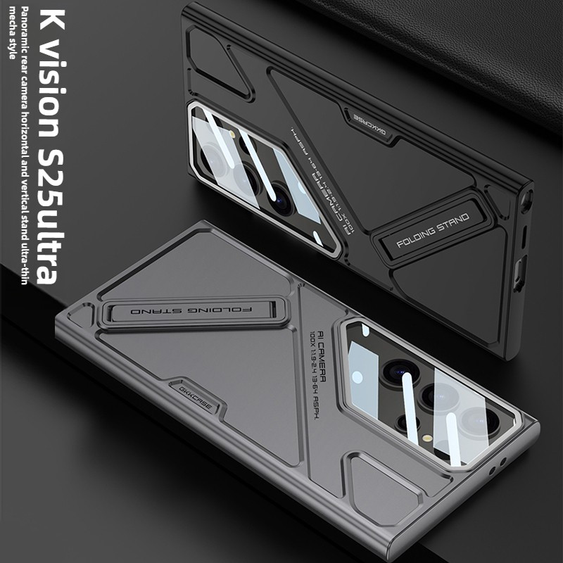 Lens Protector Simple Hard Shell Bracket Phone Case for Samsung Galaxy S25 S24 S23 S22 Ultra Lens Anti Fall Holder Protective Cover - Image 3