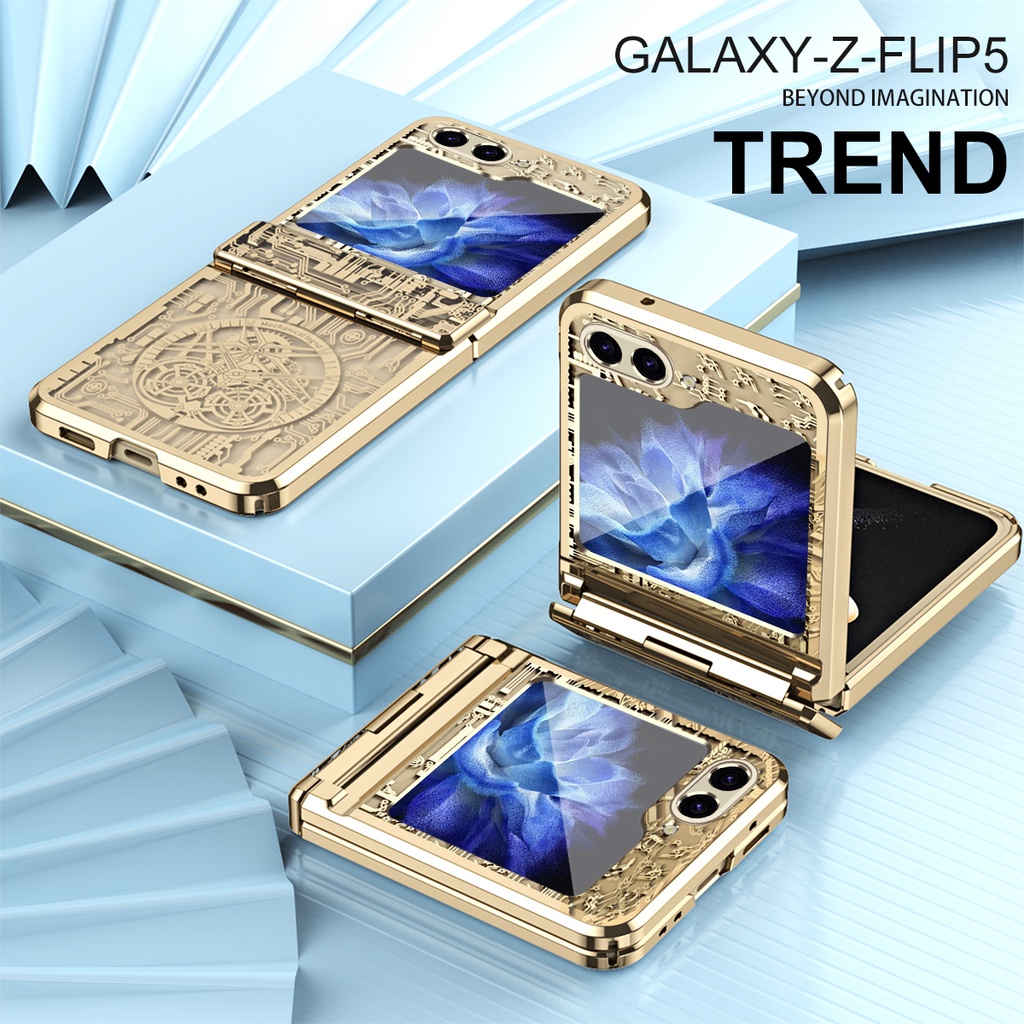 Luxury Plating Shockproof Mechanical Casing for Samsung Galaxy Z Flip 5 Premium Cover Z Flip5 Flip Z 5 Protection Phone Case - Image 2