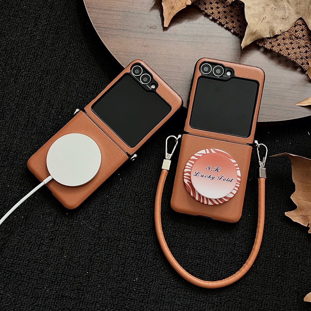 Anti-fingerprint Wireless Charging Dust Proof Case Flip5 Flip6 Flip7FE for Samsung Galaxy Z Flip 7 6 5 4 3 FE With Strap Phone Casing