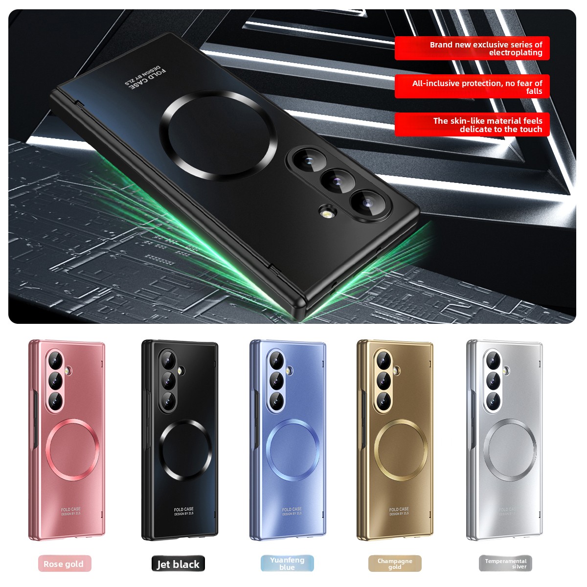 Magnetic Bumper for Samsung Galaxy Z Fold7 Fold6 Fold5 Case Creative Design Hard PC Z Fold 7 Zfold 6 5 Premium Phone Casing