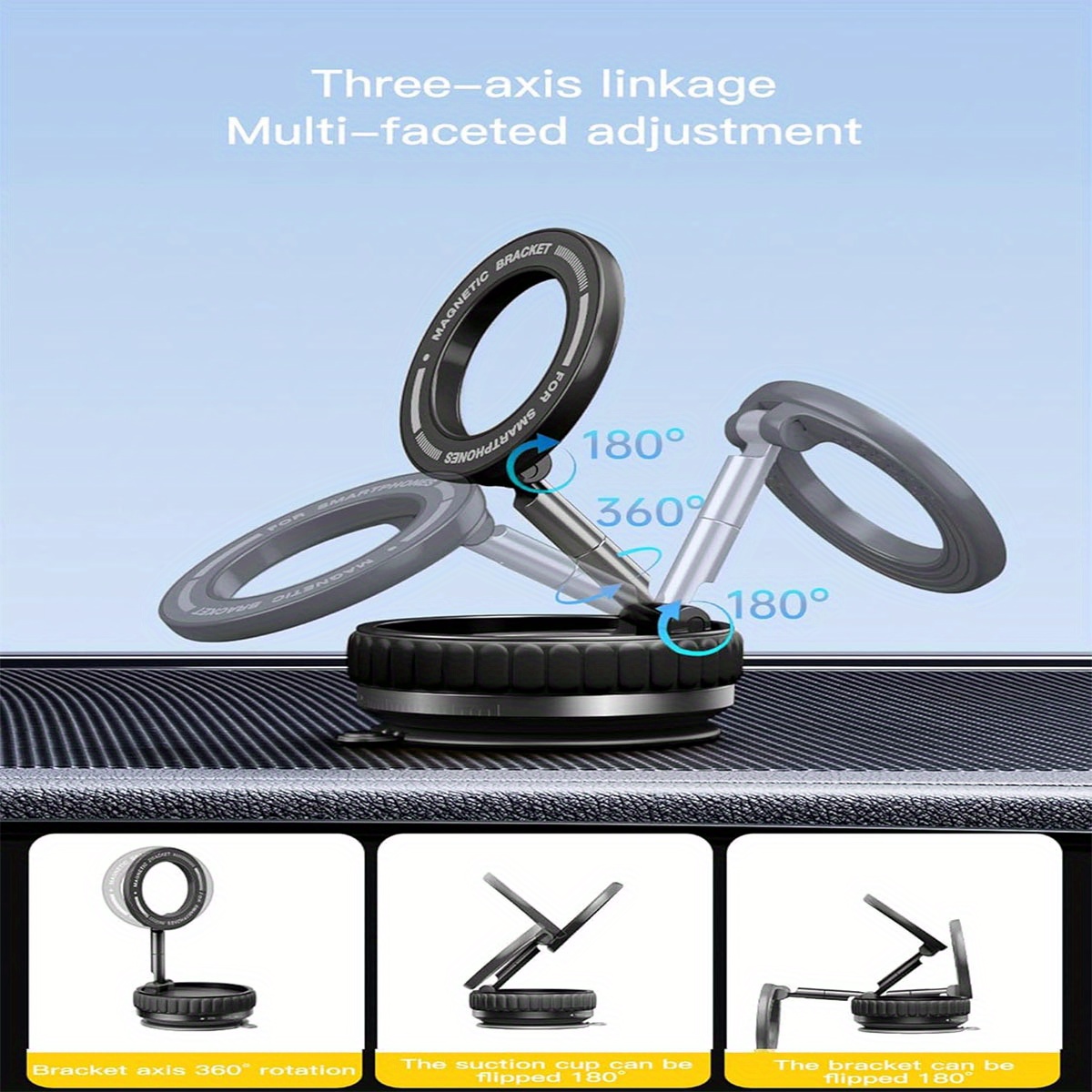 K11 Universal Vacuum Strong Magnetic Car Phone Holder 360° Reinforced Ultra Suction Cup Phone Holder - Image 4
