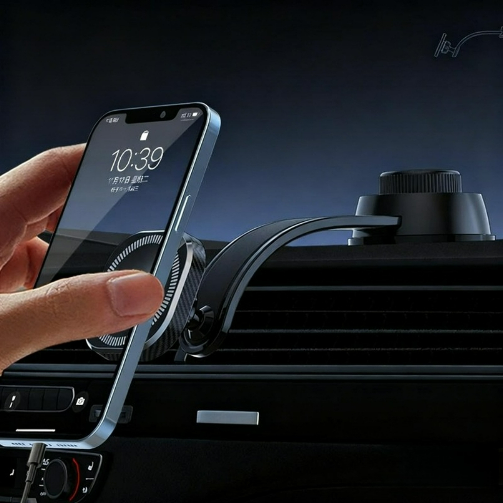 Adjustable Vacuum Suction Cup Phone Holder Double Sided Magnetic Mount for Car Navigation Rotation - Image 7