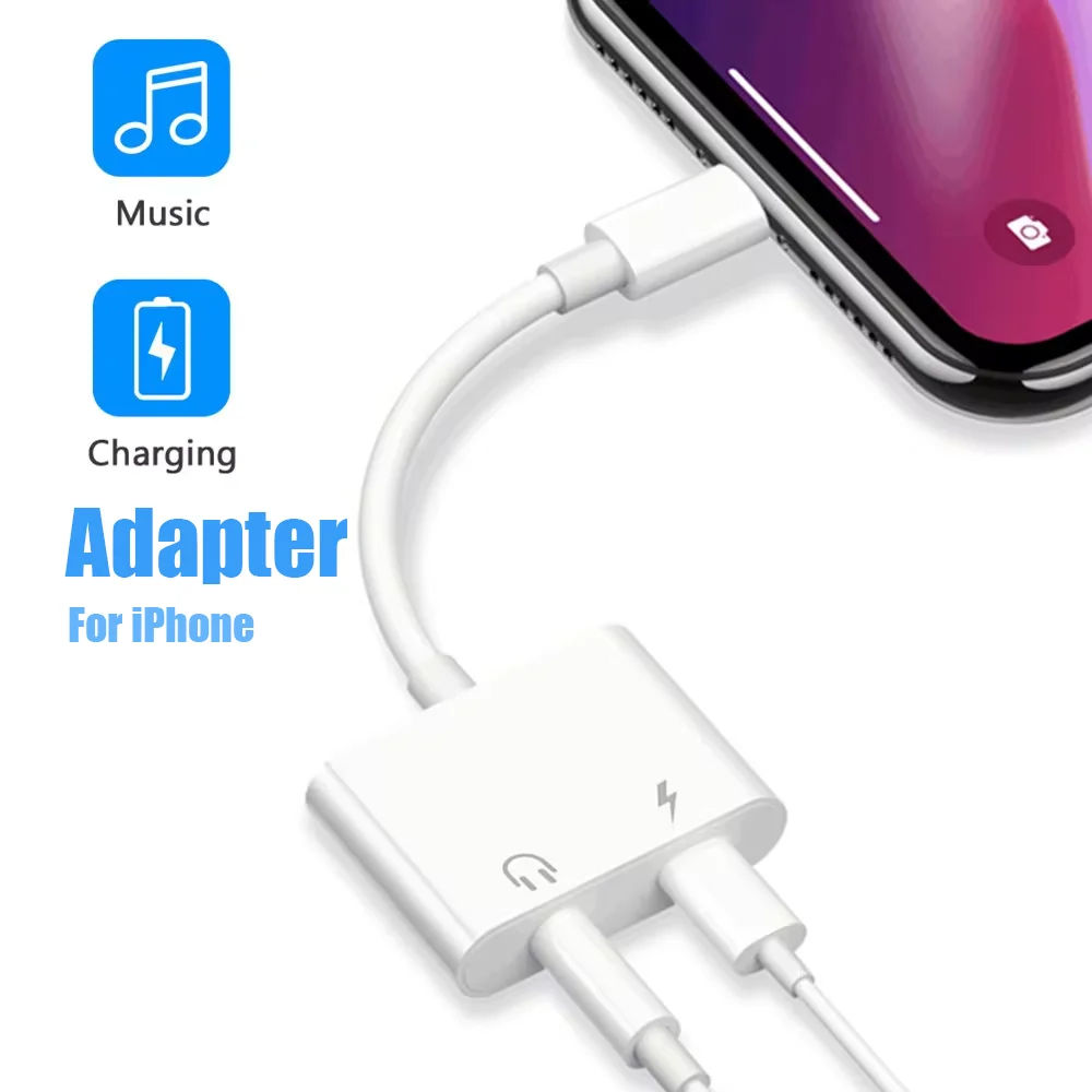 for Apple iPhone 2 in 1 Charging and Headphones Adapter L to 3.5mm/Lighting Jack Audio Converter for iPhone 14 13 12 11 - Image 3
