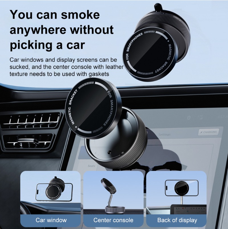 360° Swivel Magnetic Vacuum Suction Foldable Car Phone Mount for Stable Navigation - Image 9