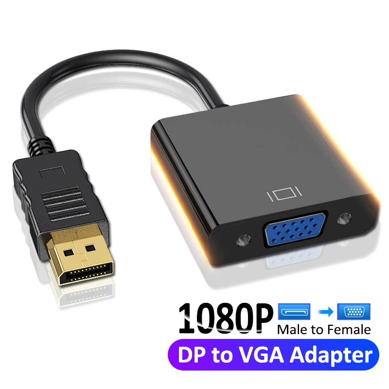 DisplayPort to VGA Adapter Cable DP Male to VGA Female Converter for Projector TV Monitor Laptop - Image 3