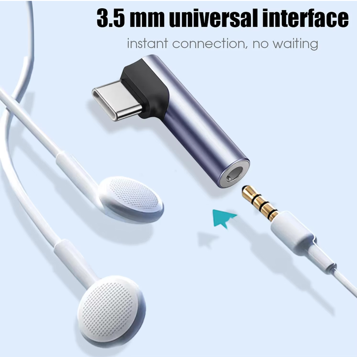90 Degree USB-C to 3.5mm Audio Adapter DAC HiFi Stereo Mic Jack for iPhone 16 - Image 2