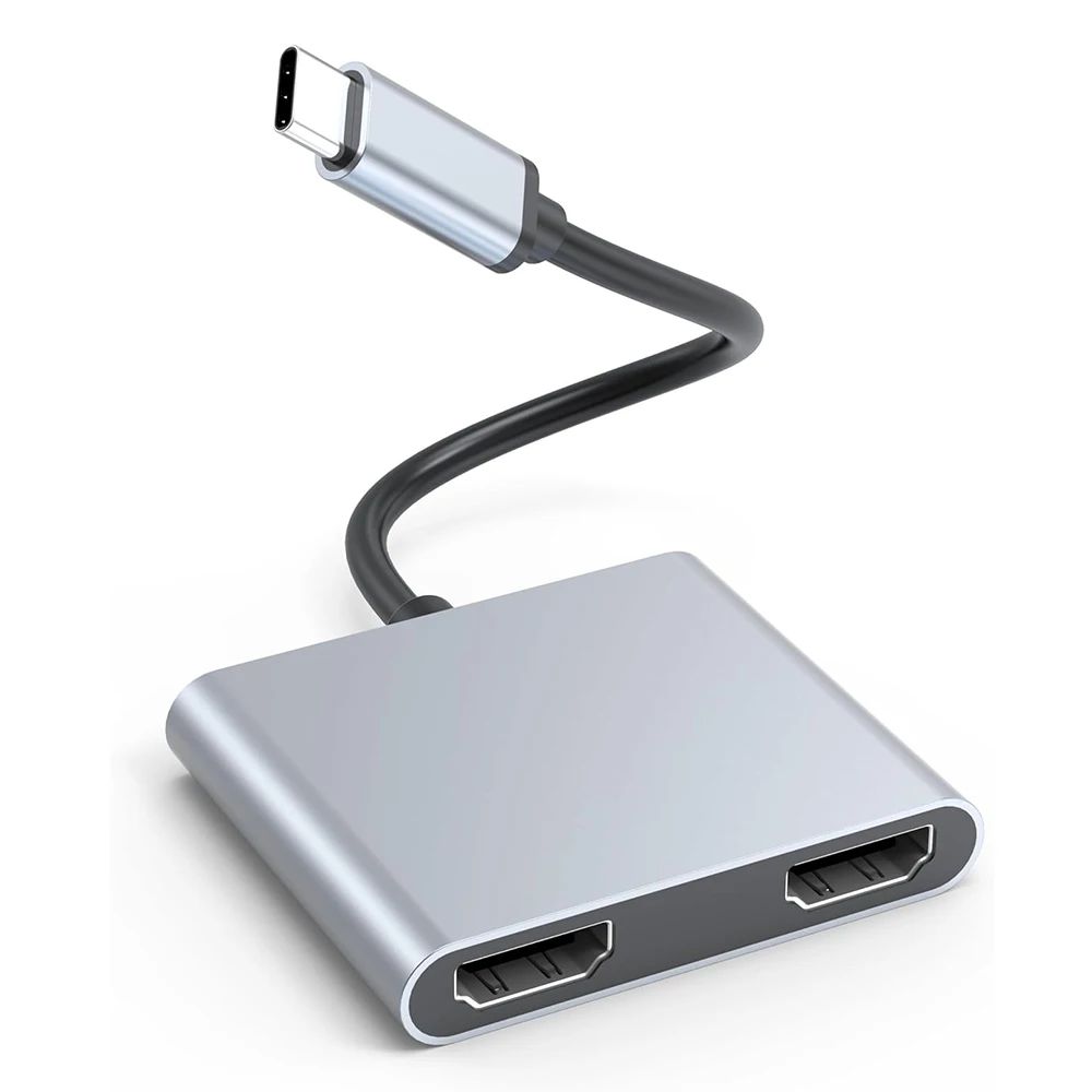 4-in-1 USB-C Hub Dual HDMI 4K Extend Splitter PD Fast Charging USB Adapter for Laptop