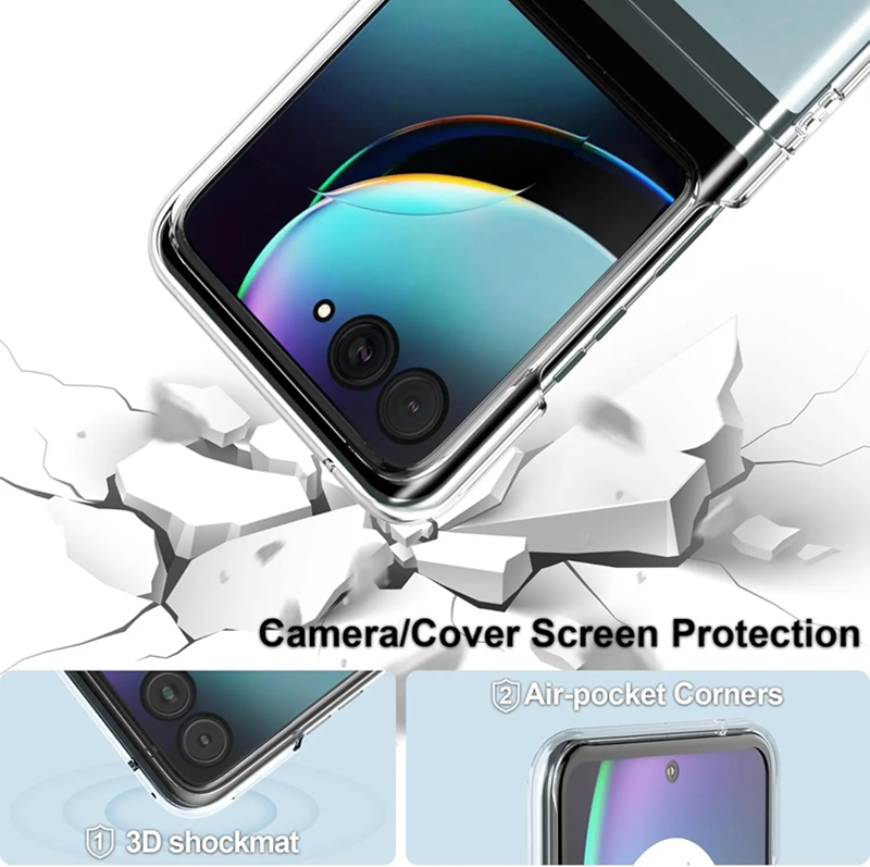 Clear Slim Hard PC Phone Case for Motorola MOTO Razr 60 Transparent Protective Back Cover - Image 3
