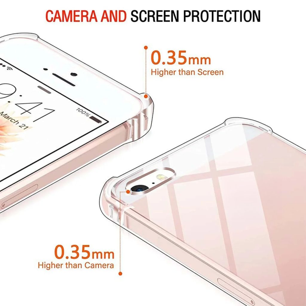 Shockproof Soft Clear Silicone Case For iPhone 5 5s TPU Four-corner Protection Transparent Back Cover