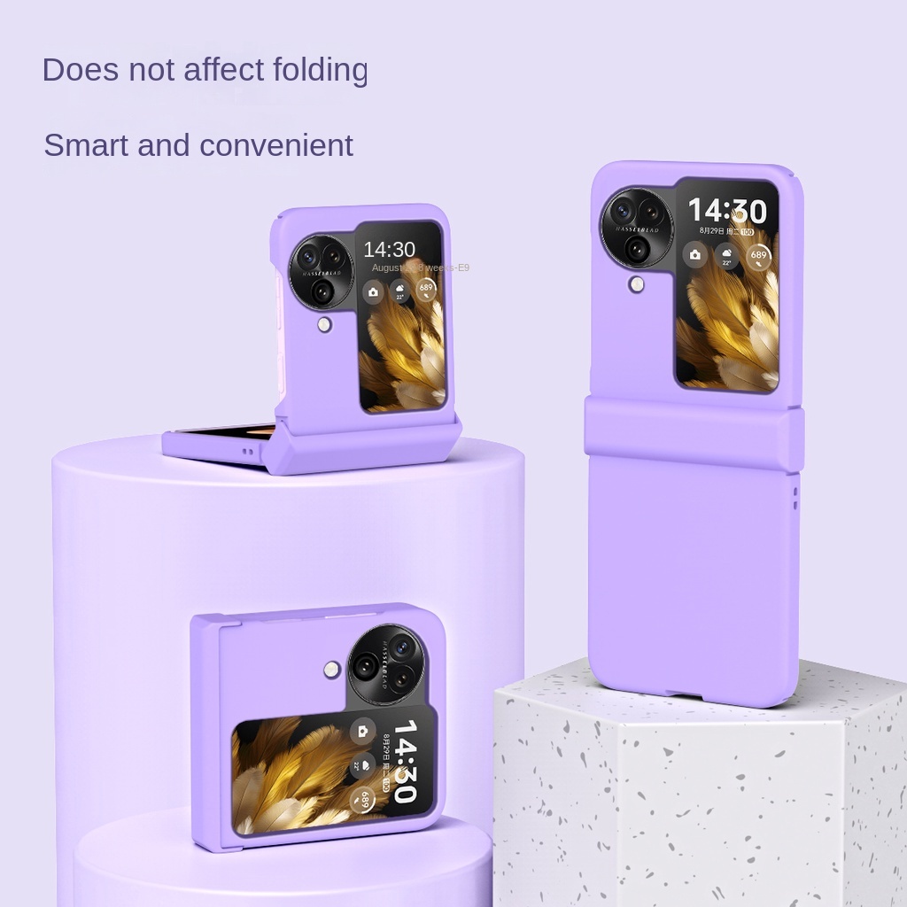 Cute Lens Protector Plain Simple Casing for OPPO Find N3 Flip Macaron N3Flip Screen Guard Phone Case - Image 3