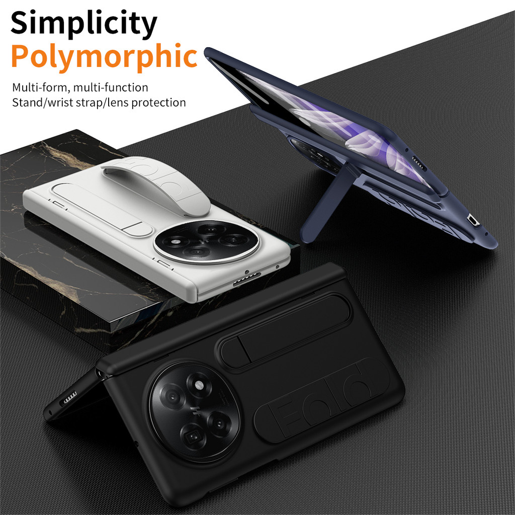 Luxury Slim Anti-DROP Lens Protector Casing for OPPO Find N5 N3 Unique Design Black Classic N5 N3 Wristband Phone Case with Bracket - Image 3