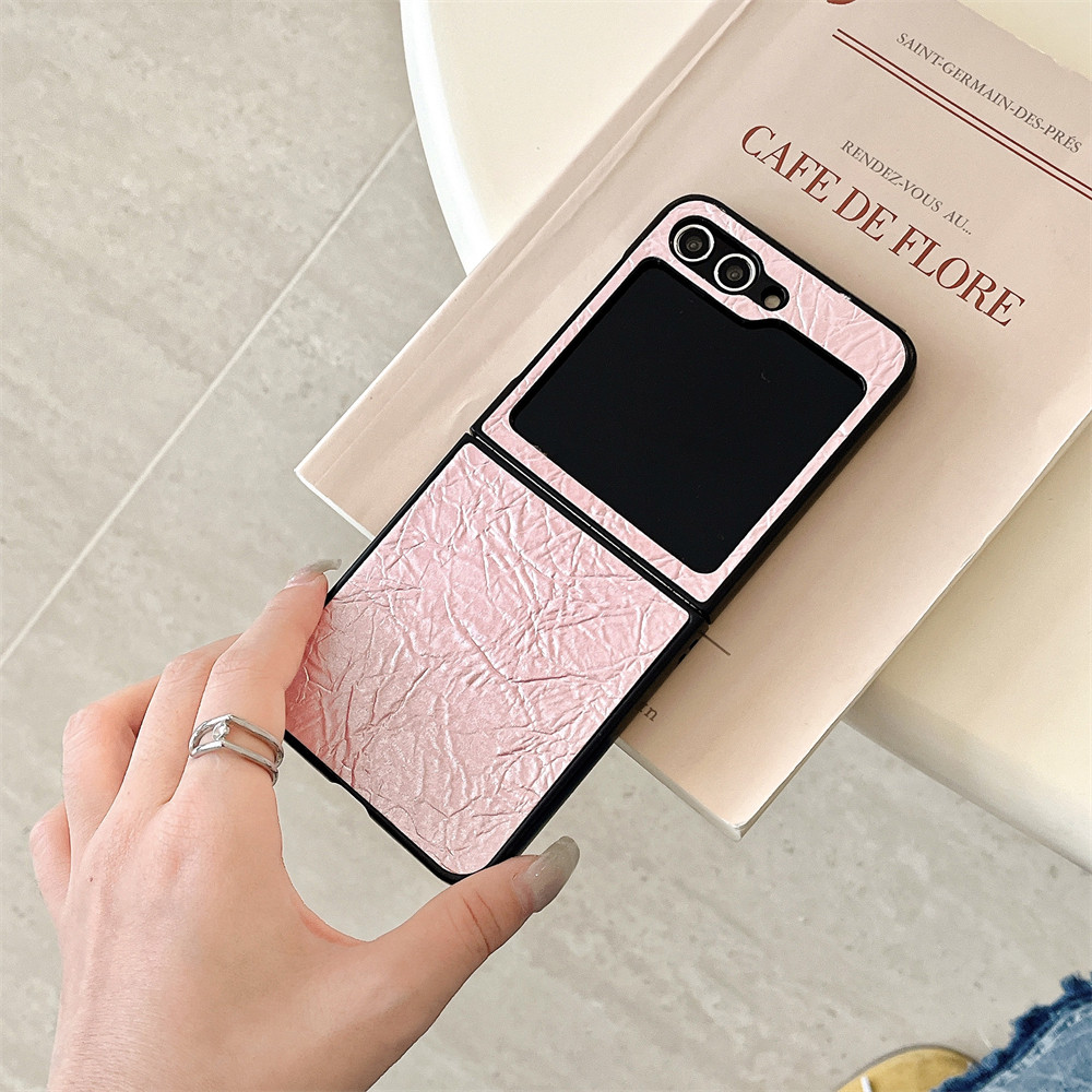 Aesthetic Simple Dust Proof Casing Flip4 Flip5 Flip6 Flip7FE Finewoven PU for Samsung Galaxy Z Flip 6 5 4 Premium Phone Case - Image 3