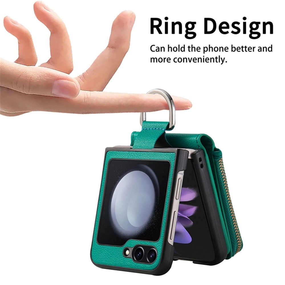Classic Luxury Simple Casing for Samsung Galaxy Z Flip 7 6 5 4 Fashion Design Wallet Bag Love Zflip7 Flip7FE Flip5 Flip4 With Ring Holder Phone Case