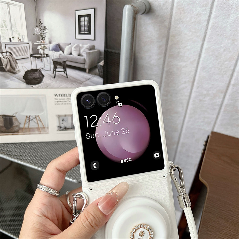 Luxury Foldable Case Z Flip7 Flip Z7 Classic for Samsung Galaxy Z Flip 7 With Bracket Phone Casing - Image 2