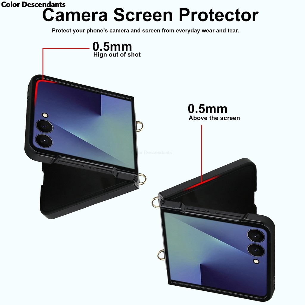 Stylish Matte Leather Phone Case Suitable For Samsung for Galaxy Flip 7 6 5 4 With Scarf Bracelet Shock-Absorbing Protective Cover - Image 2