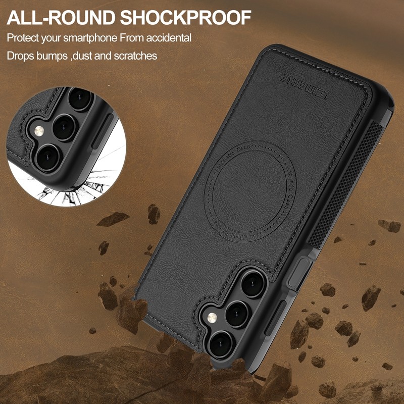 Magnetic Retro Vintage Business Casing A56 A36 A16 Leather Classic for Samsung Galaxy A55 A35 A15 A54 A53 A35 A34 A14Combo Phone Case