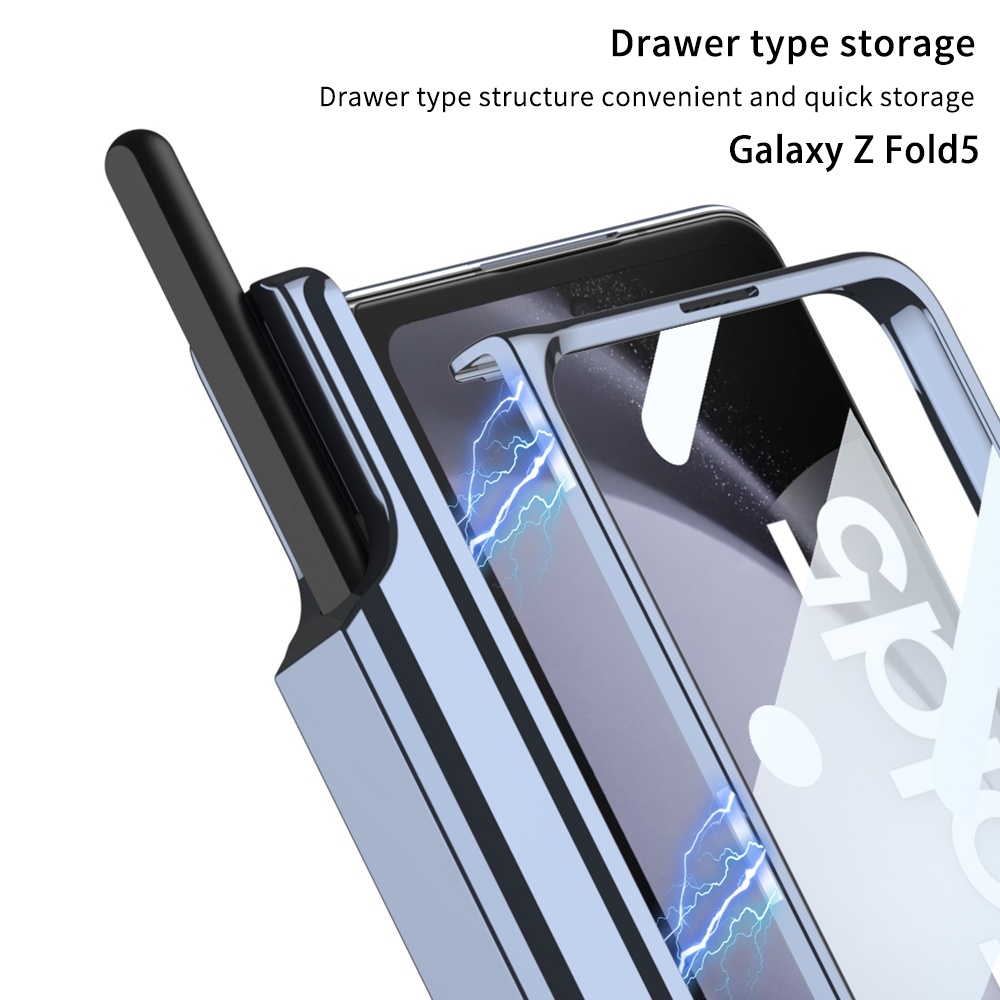 Magnetic Flip Purity Casing for Samsung Galaxy Z Fold 5 Premium PC Black Samsung Z Fold5 Screen Guard Phone Case - Image 3